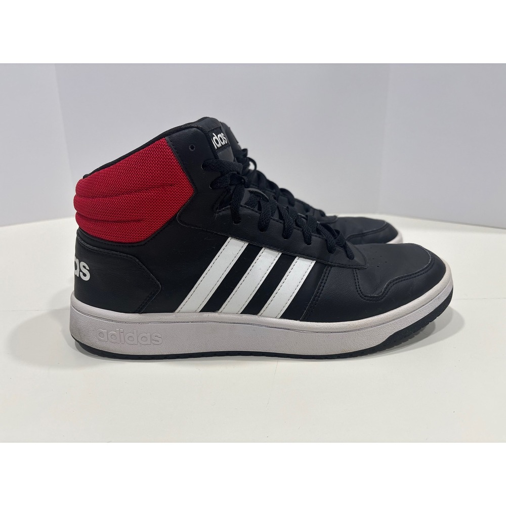Adidas Hoops 2.0 Mid Mens Basketball Shoes Black White Red DB0079 Size 12